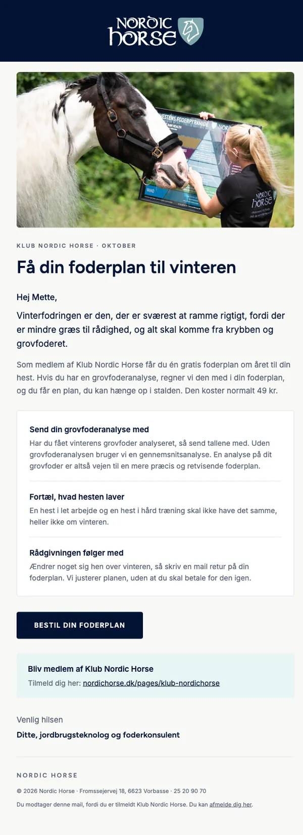 Kampagne · Gratis foderplan